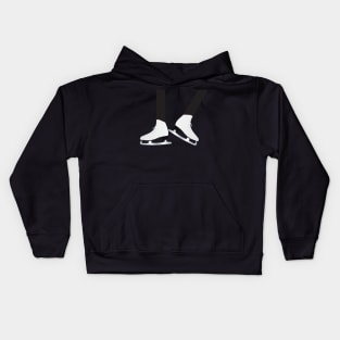 White Ice Skates Kids Hoodie